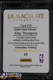 Klay Thompson Printing Plate Yellow 2014-15 Immaculate Collection 1of1, basketball card