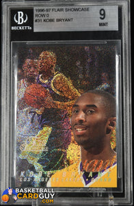 kobe rare cards Kobe Bryant 1996-97 Flair Showcase Row 0 #31 RC BGS 9 MINT – Basketball Card Guy
