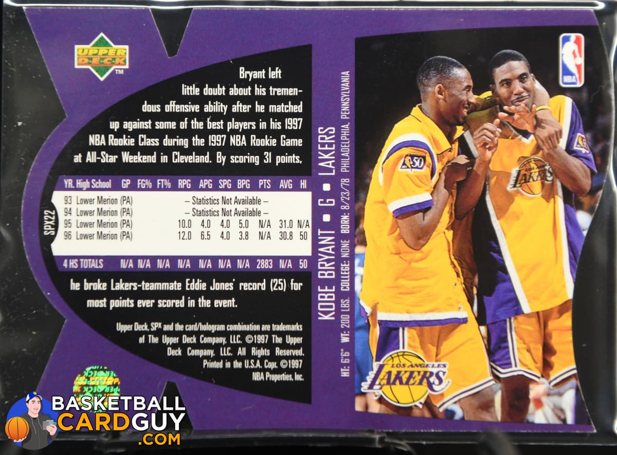 Kobe Bryant 1997 SPx #22 RC – Basketball Card Guy