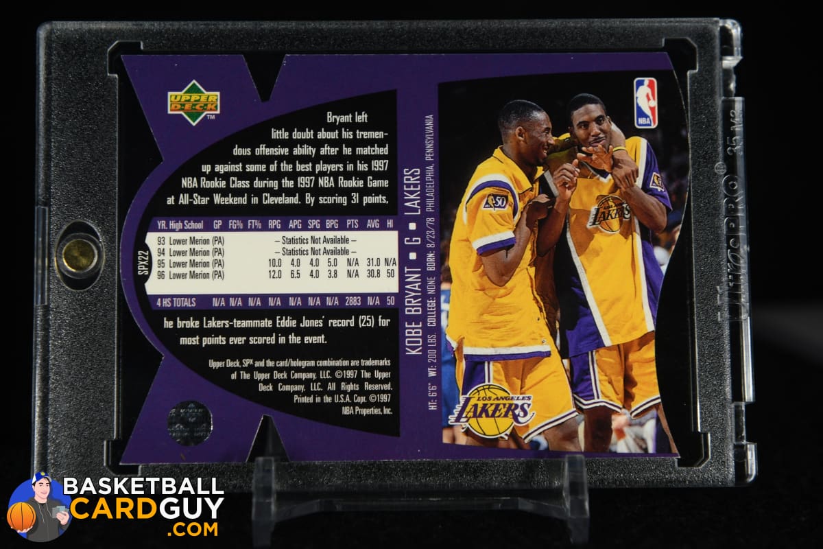 Kobe Bryant 1997 SPx Gold #22 RC – Basketball Card Guy