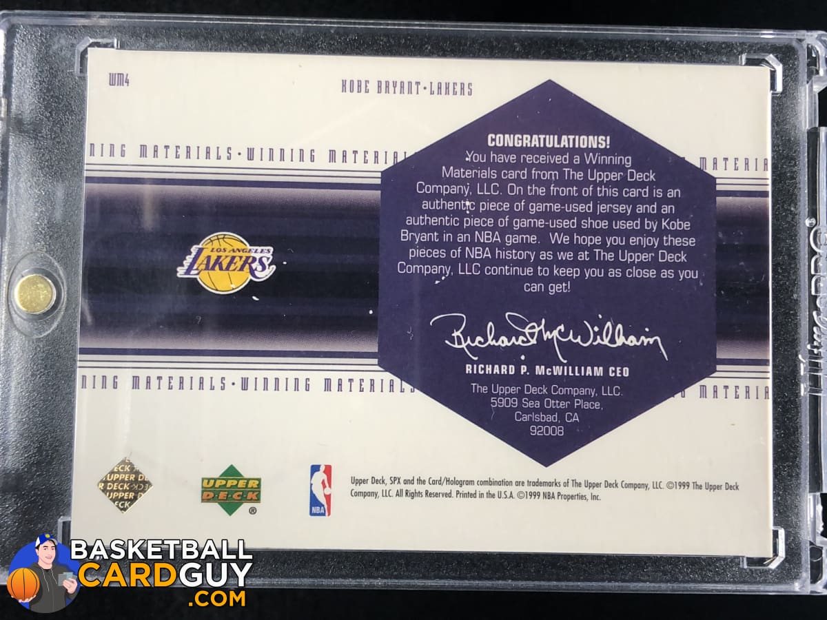 Kobe Bryant 1999-00 SPx Winning Materials #WM4 Shoe/Jersey 
