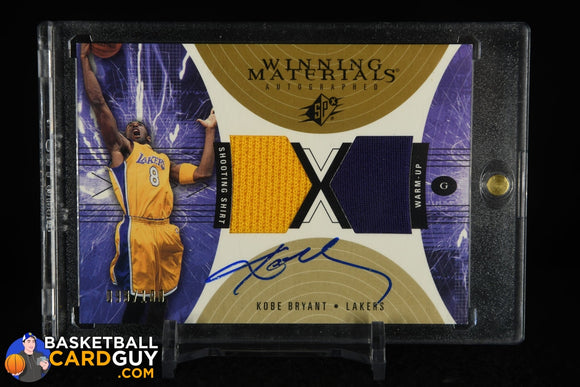 Kobe Bryant 2003-04 SPx Winning Materials Autographs #KB #/100 autograph, basketball card, jersey, numbered