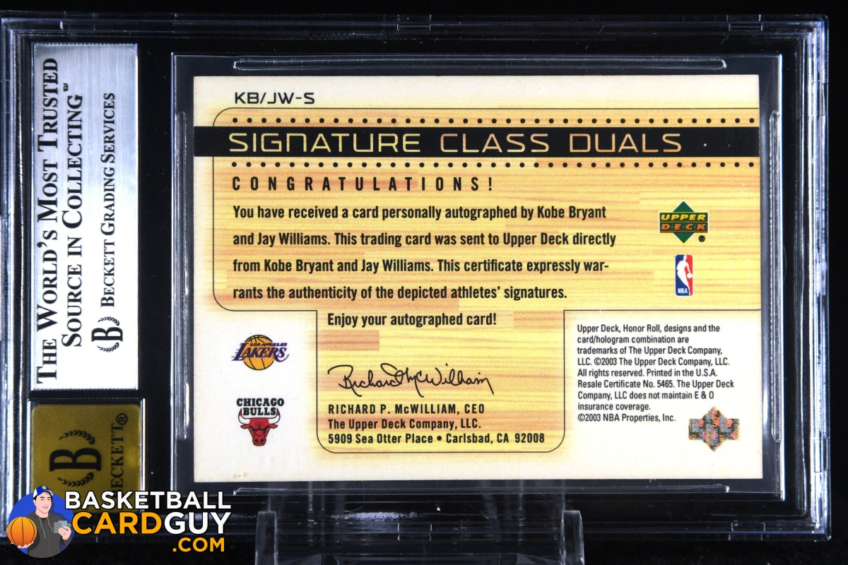 Kobe Bryant/Jay Williams 2002-03 Upper Deck Honor Roll Signature 