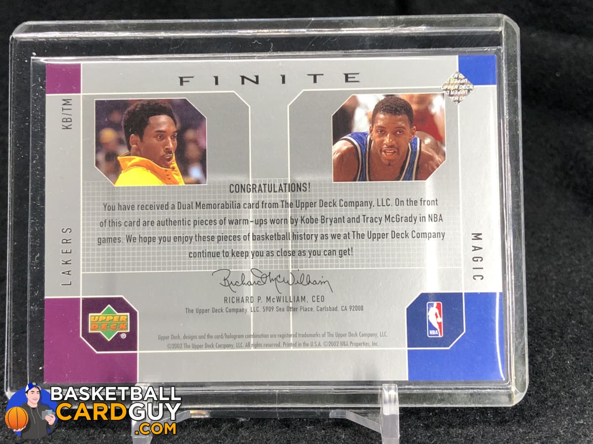 Kobe Bryant/Tracy McGrady 2002-03 Upper Deck Finite Elements Dual