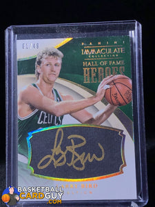 Larry Bird 2013-14 Immaculate Collection HOF Heroes Signatures #01/49 - Basketball Cards