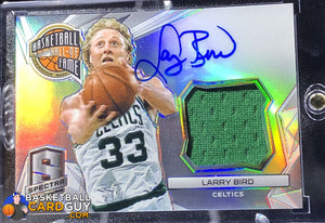 Larry Bird 2014-15 Panini Spectra Hall of Fame Autograph Materials Silver Prizm #/35 - Basketball Cards