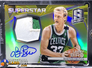 Larry Bird 2014-15 Panini Spectra Superstar Autograph Materials Prizms Gold #10 - Basketball Cards