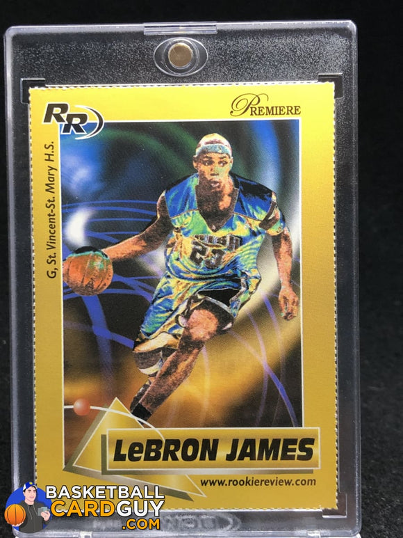 Lebron James 2003 Rookie Review Gold RC #/99 ULTRA RARE – Basketball Card Guy