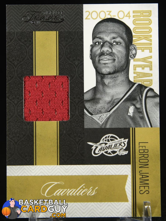 LeBron James 2009-10 Rookies and Stars Gold Stars Materials #3 (Game Worn) basketball card, game used, jersey, numbered