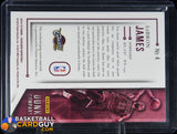 LeBron James 2014-15 Panini Excalibur Dunk Company Jerseys #4 basketball card, jersey