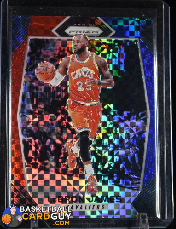 LeBron James 2017-18 Panini Prizm Prizms Red White and Blue #191 basketball card