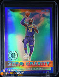 LeBron James 2019-20 Hoops Premium Stock Zero Gravity Blue #18 basketball card, prizm