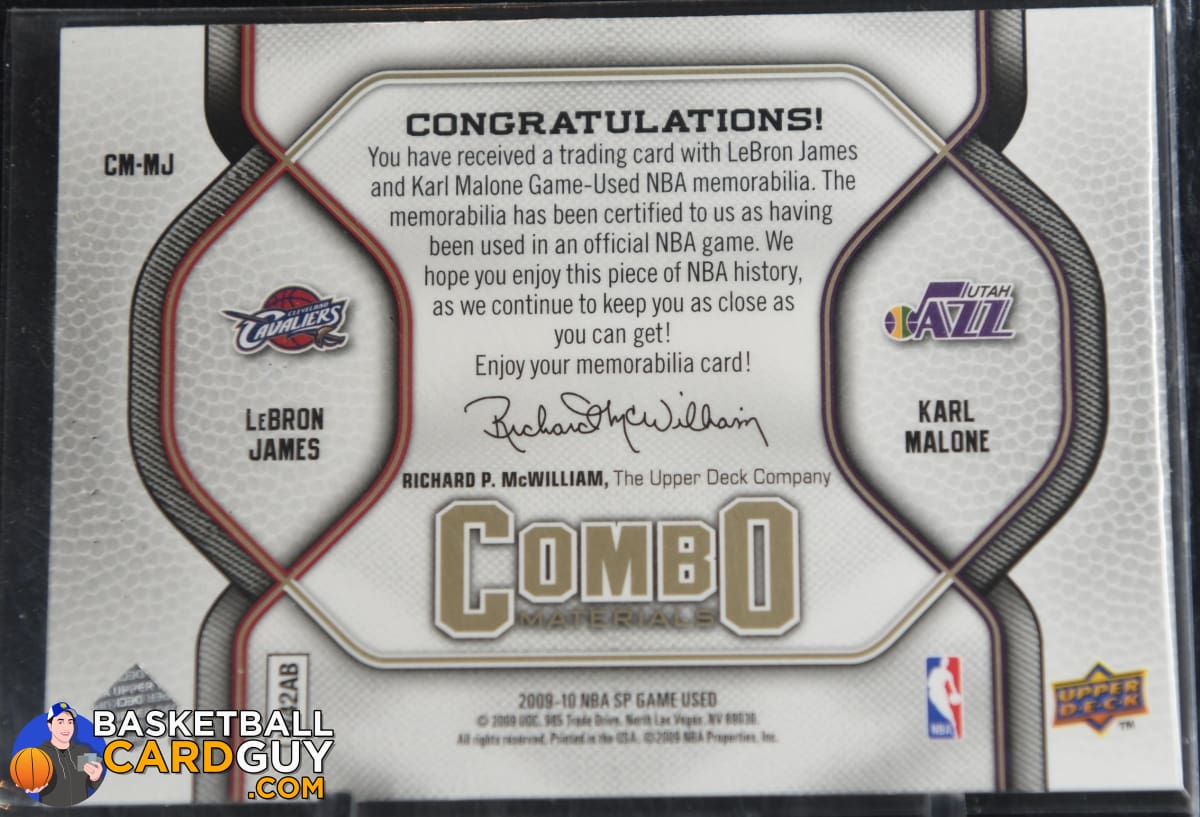 LeBron James/Karl Malone 2009-10 SP Game Used Combo Materials 