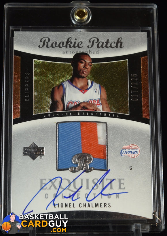 Lionel Chalmers 2004-05 Exquisite Collection #71 JSY AU RC autograph, basketball card, exquisite, numbered, patch