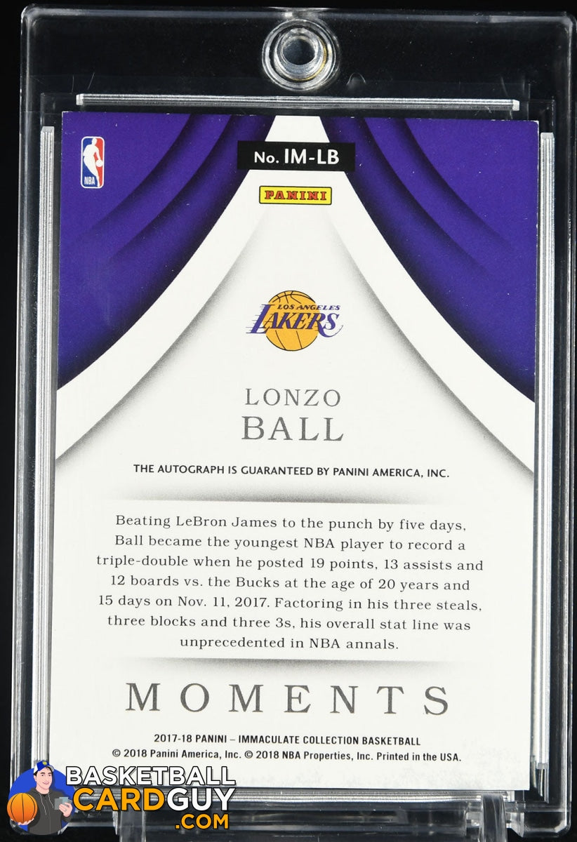 イリチルジャニー モメンタムサインボール unityギャラリー 8点セット Lonzo Ball 2017-18 Immaculate Collection Immaculate Moments