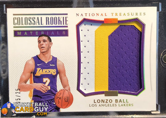 Lonzo Ball 2017-18 Panini National Treasures Colossal Rookie Materials Prime #/25 - Basketball Cards