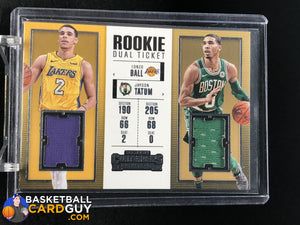 Lonzo Ball/Jayson Tatum 2017-18 Panini Contenders Rookie Ticket Dual Swatches - Basketball Cards