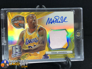 Magic Johnson 2014-15 Panini Spectra Hall of Fame Autograph Materials Prizms Gold /10 - Basketball Cards