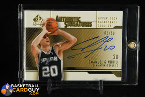 Manu Ginobili 2003-04 SP Signature Edition Signatures Gold #EG #/50 autograph, basketball card, numbered