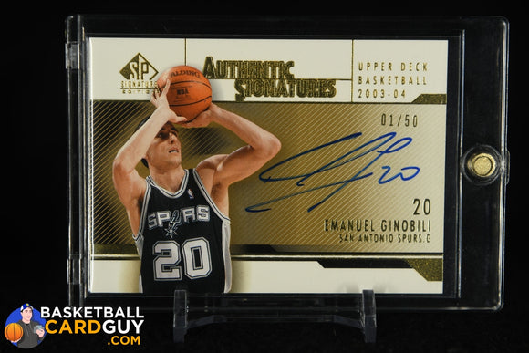 Manu Ginobili 2003-04 SP Signature Edition Signatures Gold #EG #/50 autograph, basketball card, numbered
