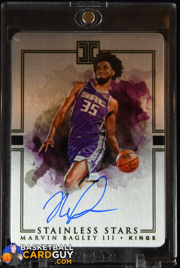 Marvin Bagley III 2018-19 Panini Impeccable Stainless Stars Autographs #15 #/99 autograph, basketball card, numbered, rookie card