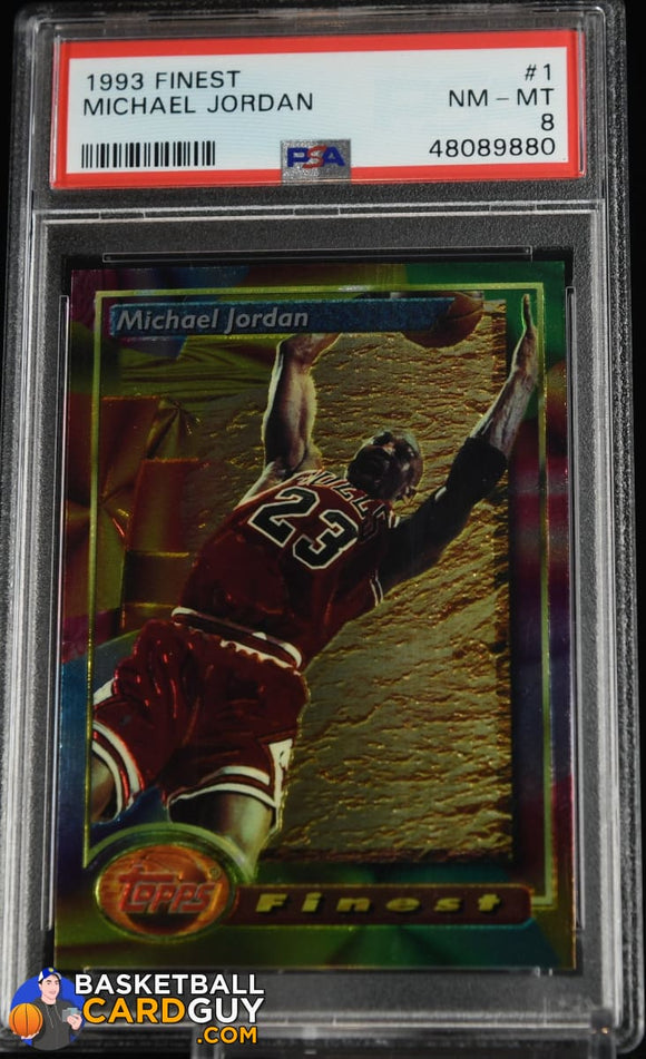 Michael Jordan 1993-94 Finest #1 PSA 8 basketball card, graded