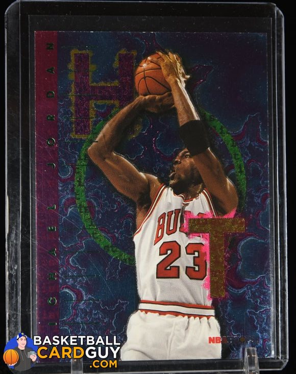 Michael Jordan 1995-96 Hoops Hot List #1 90’s insert, basketball card