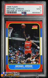 Michael Jordan 1996-97 Fleer Decade of Excellence #4 PSA 9 MINT basketball card, graded