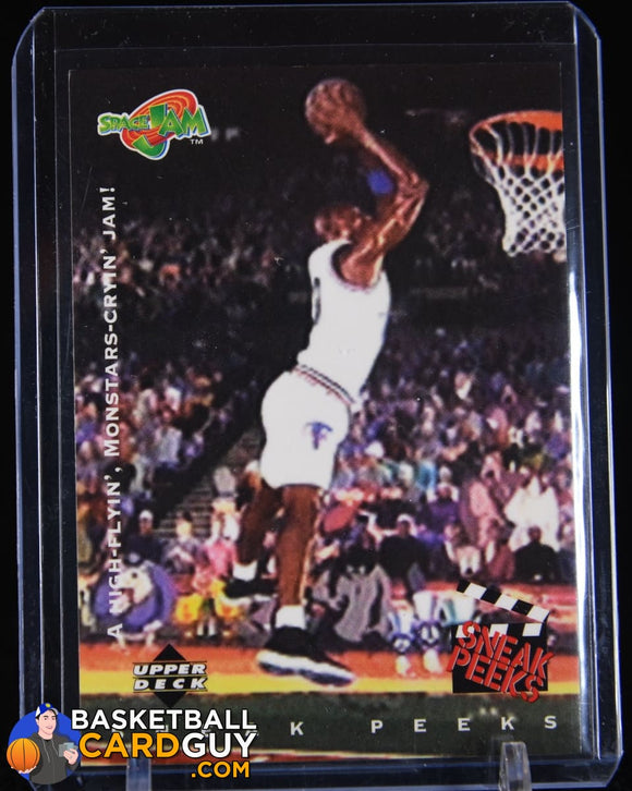 Michael Jordan 1996 Upper Deck Space Jam #55 Sneak Peak High Flying Jam basketball card