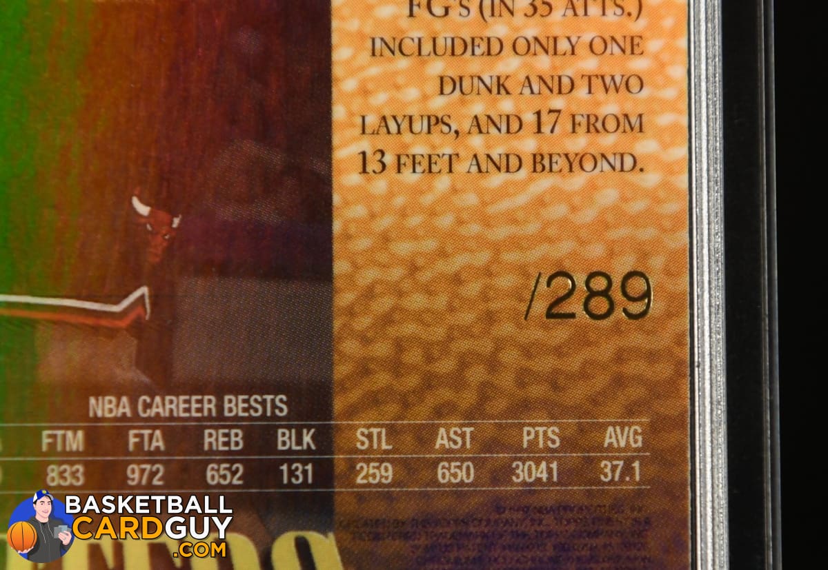 Michael Jordan 1997-98 Finest Refractors #154 GOLD REFRACTOR #NNO/289