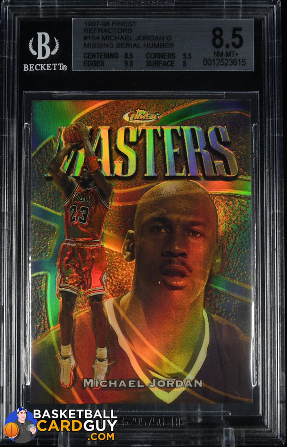 Michael Jordan 1997-98 Finest Refractors #154 GOLD REFRACTOR #NNO/289 BGS  8.5 (POP 17)