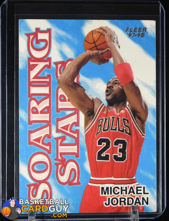 Michael Jordan 1997-98 Fleer Soaring Stars #9 90’s insert, basketball card
