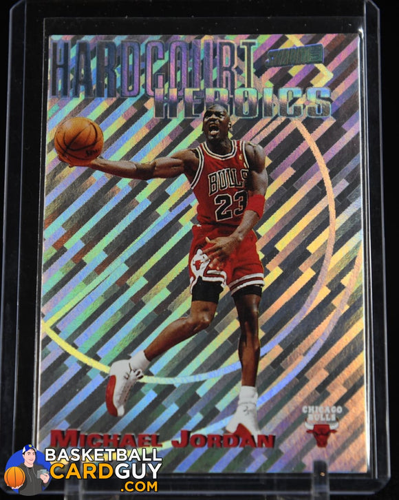 Michael Jordan 1997-98 Topps Stadium Club Hardcourt Heroics #H1 90’s insert, basketball card