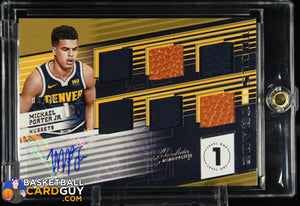 Michael Porter Jr. 2018-19 Absolute Memorabilia Tools of the Trade Six Swatch Signatures RC Level 2 #/49 autograph, basketball card, jersey,