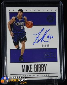 Mike Bibby 2019-20 Panini Encased Endorsements #/99 autograph, basketball card, numbered