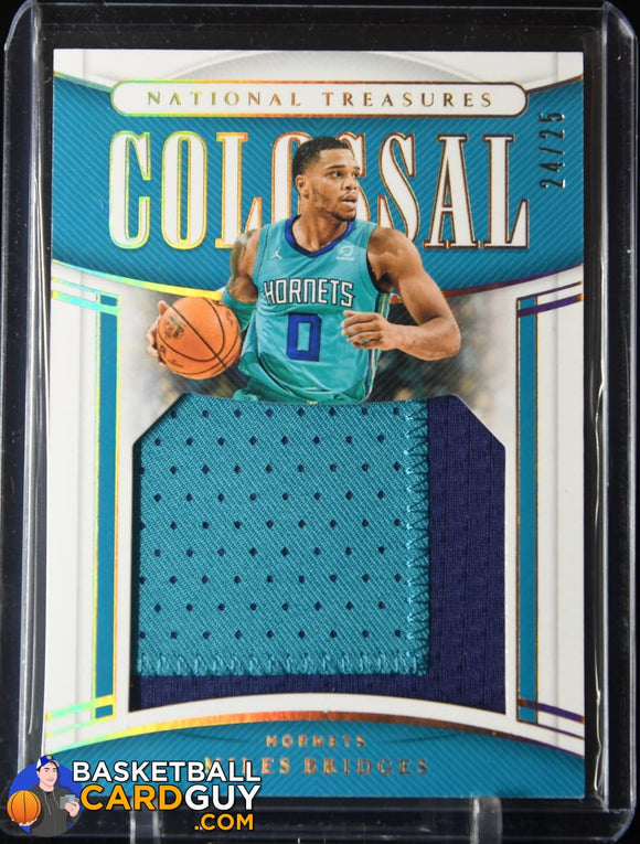 Miles Bridges 2019-20 Panini National Treasures Colossal Materials Prime Patch #/25 basketball card, numbered, patch