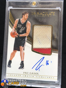 Pau Gasol 2016-17 Immaculate Collection Sneaker Swatch Signatures Gold #/10 - Basketball Cards