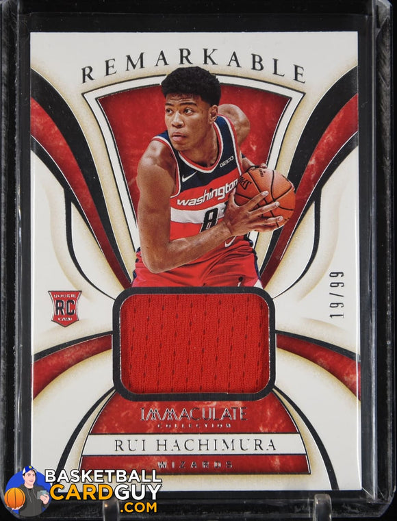 Rui Hachimura 2019-20 Immaculate Collection Remarkable Rookie Jerseys #/99 basketball card, jersey, numbered
