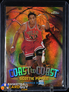 Scottie Pippen 1998-99 Topps Chrome Coast to Coast Refractors #CC2 basketball card, refractor