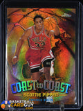 Scottie Pippen 1998-99 Topps Chrome Coast to Coast Refractors #CC2 basketball card, refractor