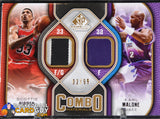 Scottie Pippen / Karl Malone 2009-10 SP Game Used Combo Patches #/99 basketball card