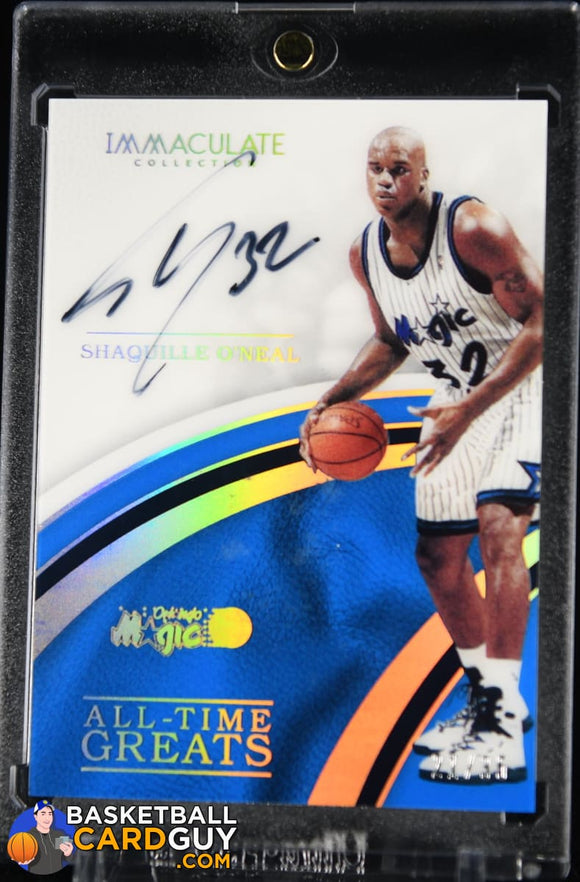Shaquille O’Neal 2018-19 Immaculate Collection All-Time Greats Signatures #/25 (Imperfect Surface) basketball card