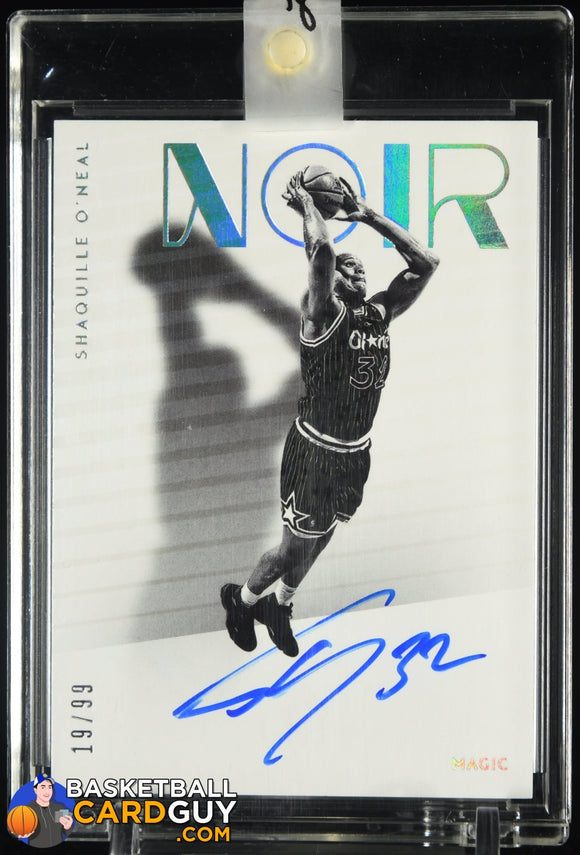 Shaquille O’Neal 2018-19 Panini Noir Shadow Signatures #11 #/99 autograph, basketball card, numbered