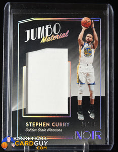 Stephen Curry 2018-19 Panini Noir Jumbo Material #/99 basketball card, jersey, numbered