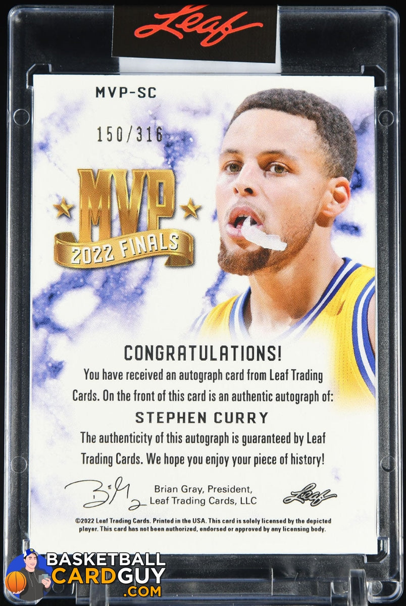 Stephen Curry 2022 Finals MVP Autograph Leaf Direct #/316