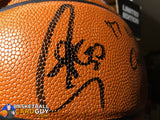 Stephen Curry Official Autographed NBA Finals Basketball Inscribed "17 NBA Champs" (Steiner COA) - Basketball Cards