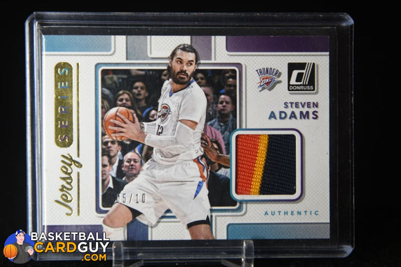 Steven Adams 2017-18 Donruss Jersey Series Prime #/10 basketball card, numbered, patch