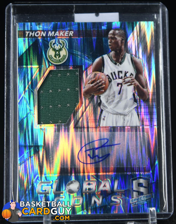 Thon Maker 2016-17 Panini Spectra Global Icons Memorabilia Autographs #/99 autograph, basketball card, jersey, numbered, rookie card