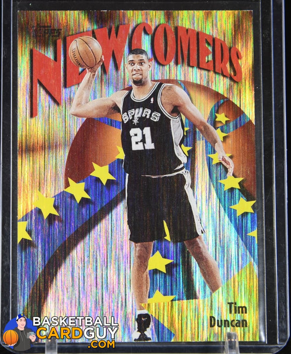 Tim Duncan 1998-99 Topps Newcomers #SB26 basketball card