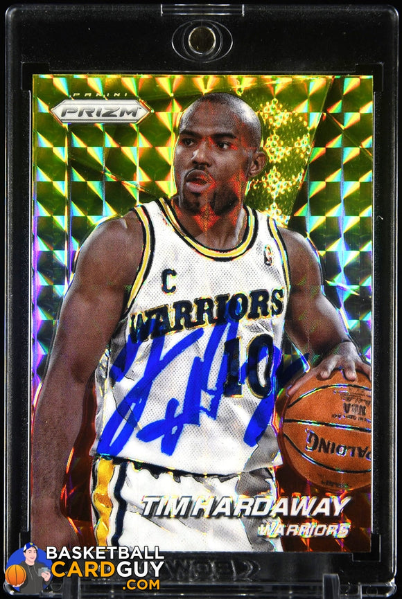 Tim Hardaway Autograph Prizm Red Yellow White Signed @ 2022 National autograph, basketball card